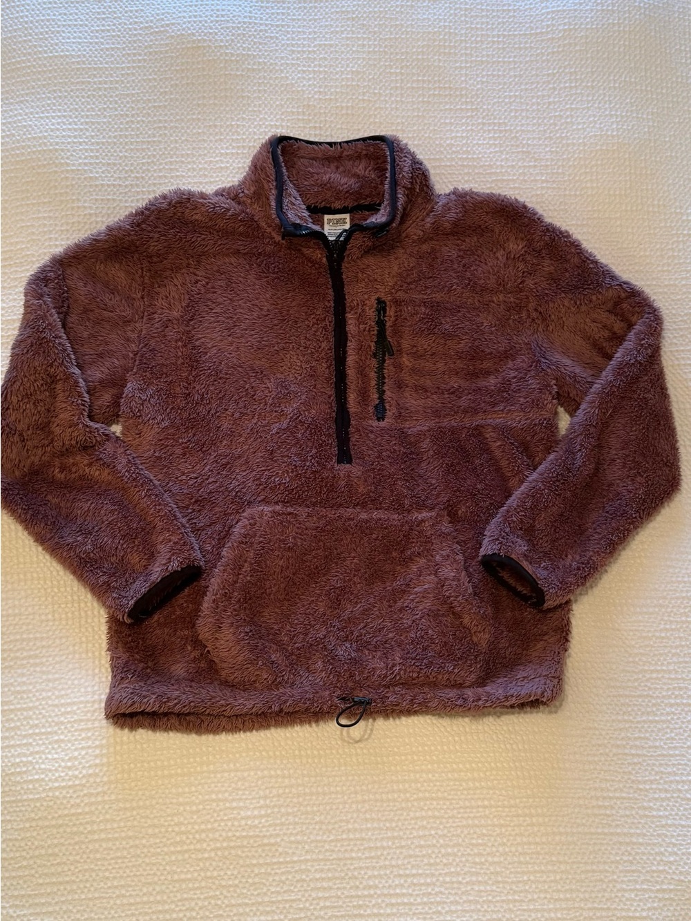 PINK Victoria's Secret | Plush Quarter Zip Pullover | Mauve Fleece S